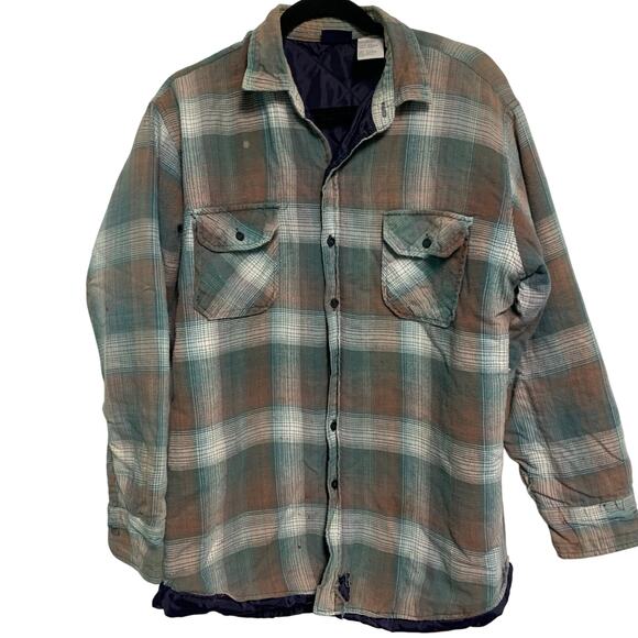 Sports Afield Vintage Men’s Insulated Plaid Cotton Button Up Size Large - Picture 1 of 5
